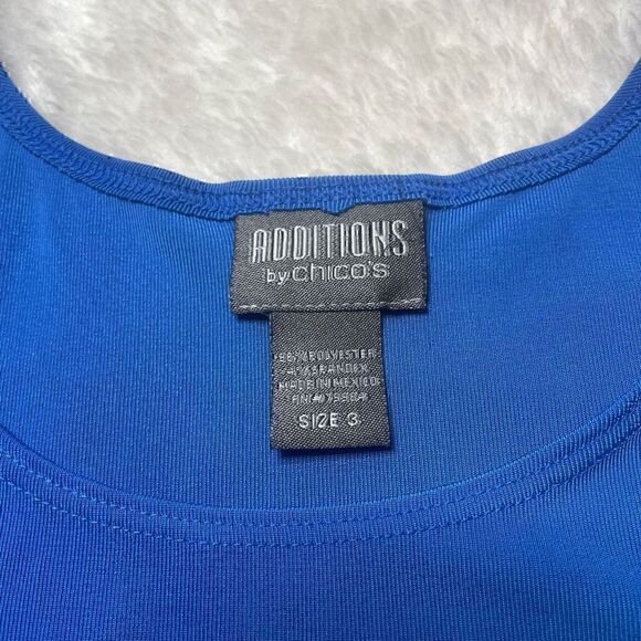 Additions By Chicos Womens Tank Stretch Blue Top Cami Plus Size 3 - Picture 3 of 6